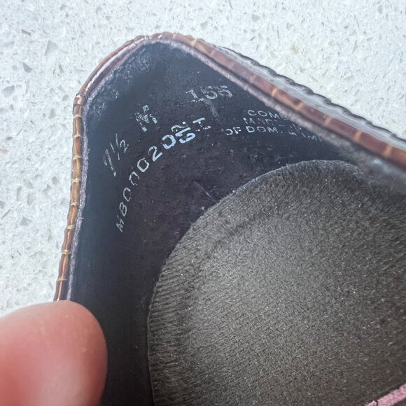 Munro Womens Brown Crocodile Print Loafers 7.5M Slip-On Leather Comfort Casual - Picture 5 of 11